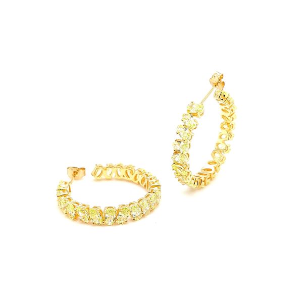 Ovale Verde Hoop Earrings REOLG-YG For Discount