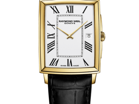 Raymond Weil Toccata Classic Rectangular Stainless Steel White Dial Black Leather  5425-PC-00300 For Cheap