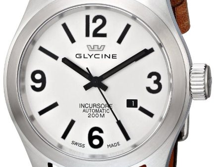 Glycine Incursore Automatic Stainless Steel Mens Strap Watch Silver Dial Calendar 3874.11-LB Hot on Sale