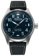 Alpina Startimer Pilot Automatic Stainless Steel Black Leather Strap Blue Dial Date Mens Watch AL-525NN4S6 on Sale