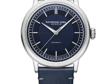 Raymond Weil Millesime Men s Automatic Blue Leather Strap 2925-STC-50001 Online now