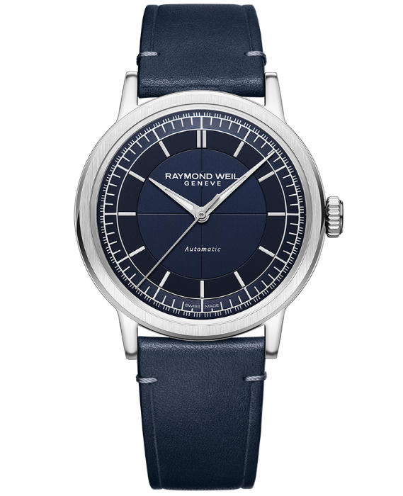 Raymond Weil Millesime Men s Automatic Blue Leather Strap 2925-STC-50001 Online now