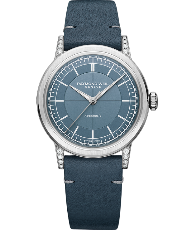 Raymond Weil Millesime Men s Automatic Denim Blue Dial Leather Strap 2125-SCS-50011 Online now