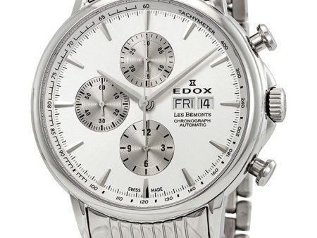 Edox Les Bemonts Swiss Automatic Chronograph Date Silver Dial Stainless Steel Men s Watch 01120-3M-AIN Sale