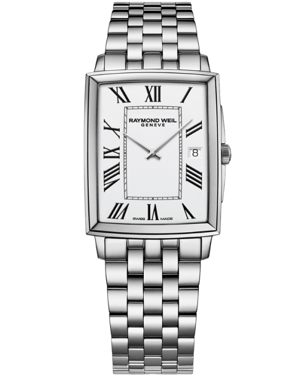 Raymond Weil Toccata Men s Classic Rectangular Stainless Steel  White Dial Stainless Steel Bracelet  5425-ST-00300 Online Hot Sale