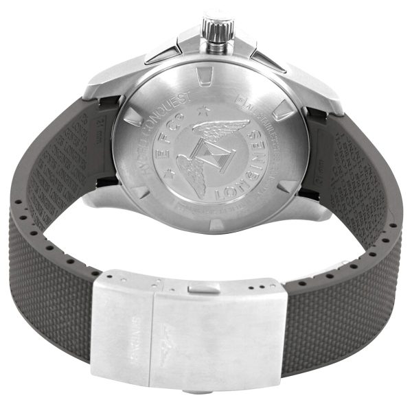 Longines HydroConquest Automatic Chronograph Stainless Steel Gray Dial Gray Rubber Strap Date Divers Mens Watch L3.883.4.76.9 Sale