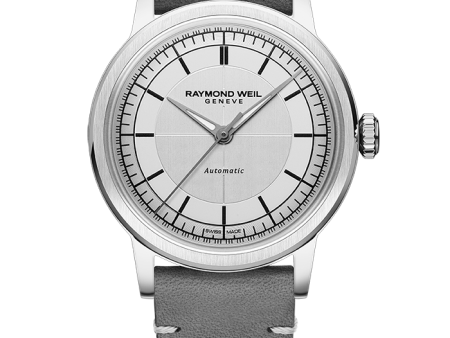 Raymond Weil Millesime Men s Automatic Silver Dial Leather Strap 2125-STC-65001 on Sale