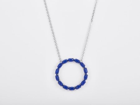 Pietra Collection Round Pendant Necklace - Lapis Hot on Sale