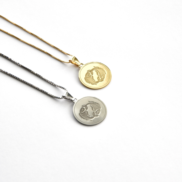 Pisces - Personalised Zodiac Necklace Ref :PiscesS  PiscesY Discount