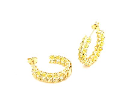 Ovale Giallo Small Hoop Earrings REOSY-YG For Cheap