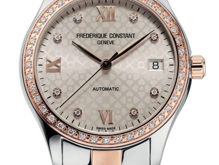 Frederique Constant Ladies Automatic Stainless Steel & Rose Gold Silver Sunray Heart Dial Watch FC-303LGD3BD2B Online now