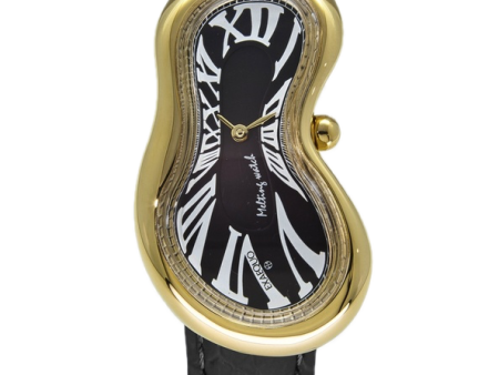 Exaequo Melting Watch SS PVD Gold, Black Dial Online Sale