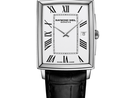 Raymond Weil Toccata Men s Classic Rectangular Stainless Steel White Dial Black Leather  5425-STC-00300 Supply