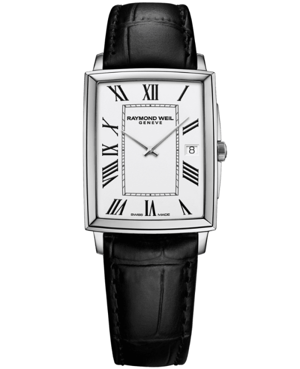 Raymond Weil Toccata Men s Classic Rectangular Stainless Steel White Dial Black Leather  5425-STC-00300 Supply