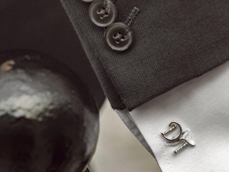 Silver 925 Glitz Initial Cufflinks For Cheap