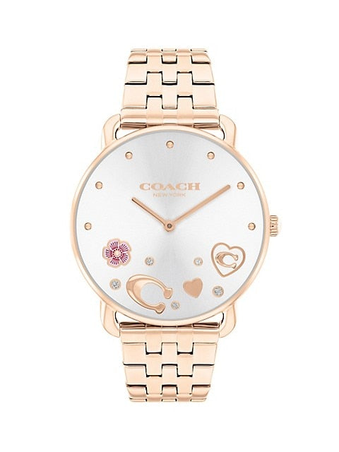 COACH Elliot Rose Goldtone Ion-Plated Steel Bracelet Watch - 14504285 on Sale