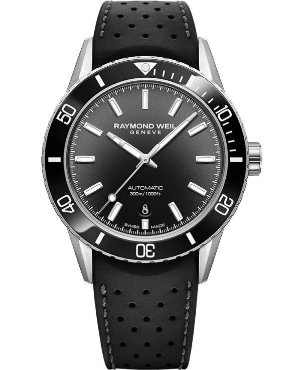 Raymond Weil Freelancer Diver Men s Stainless Steel & Rubber Black Dial 2775-SR1-20051 Sale