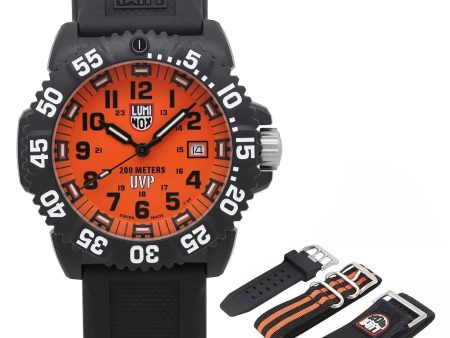 Special Edition Luminox Navy SEAL Colormark x Scott Cassell FastStrap UVP PC Carbon Orange Dial Interchangeable Strap Date Divers Quartz Mens Watch XS.3059.SEF Supply