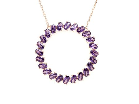 Ovale Viola Sole Necklace RNOFPR-PG For Cheap