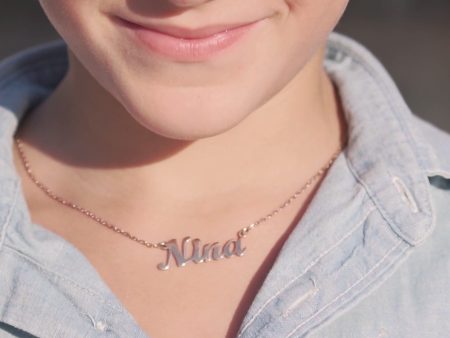 Children s Personalised Name Necklace - 925 Silver Rose Gold Plating Fashion