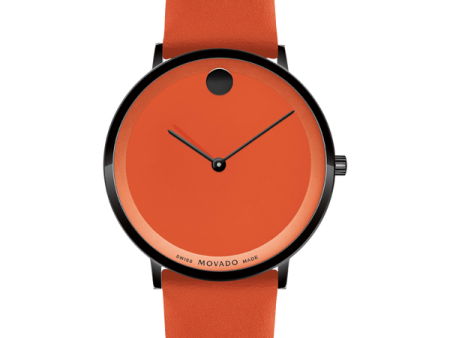 MOVADO - MODERN 47 - ORANGE MUSEUM WITH FLAT DOT Supply