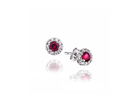 Gold & Ruby Stone Earrings - 712543 Online Sale