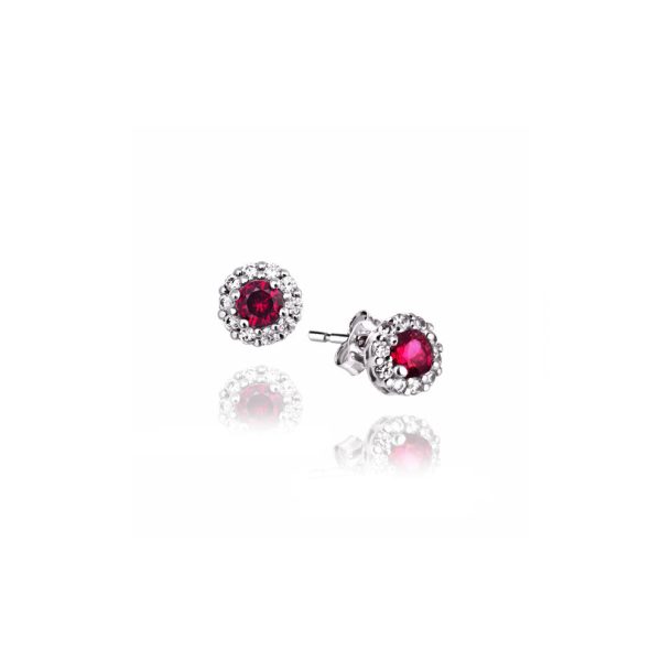 Gold & Ruby Stone Earrings - 712543 Online Sale