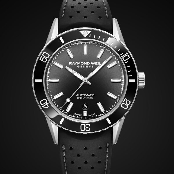 Raymond Weil Freelancer Diver Men s Stainless Steel & Rubber Black Dial 2775-SR1-20051 Sale