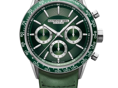 Raymond Weil Freelancer Men s Automatic Chronograph Green Leather 7741-SC7-52021 Supply