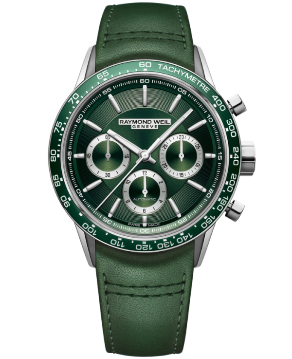 Raymond Weil Freelancer Men s Automatic Chronograph Green Leather 7741-SC7-52021 Supply