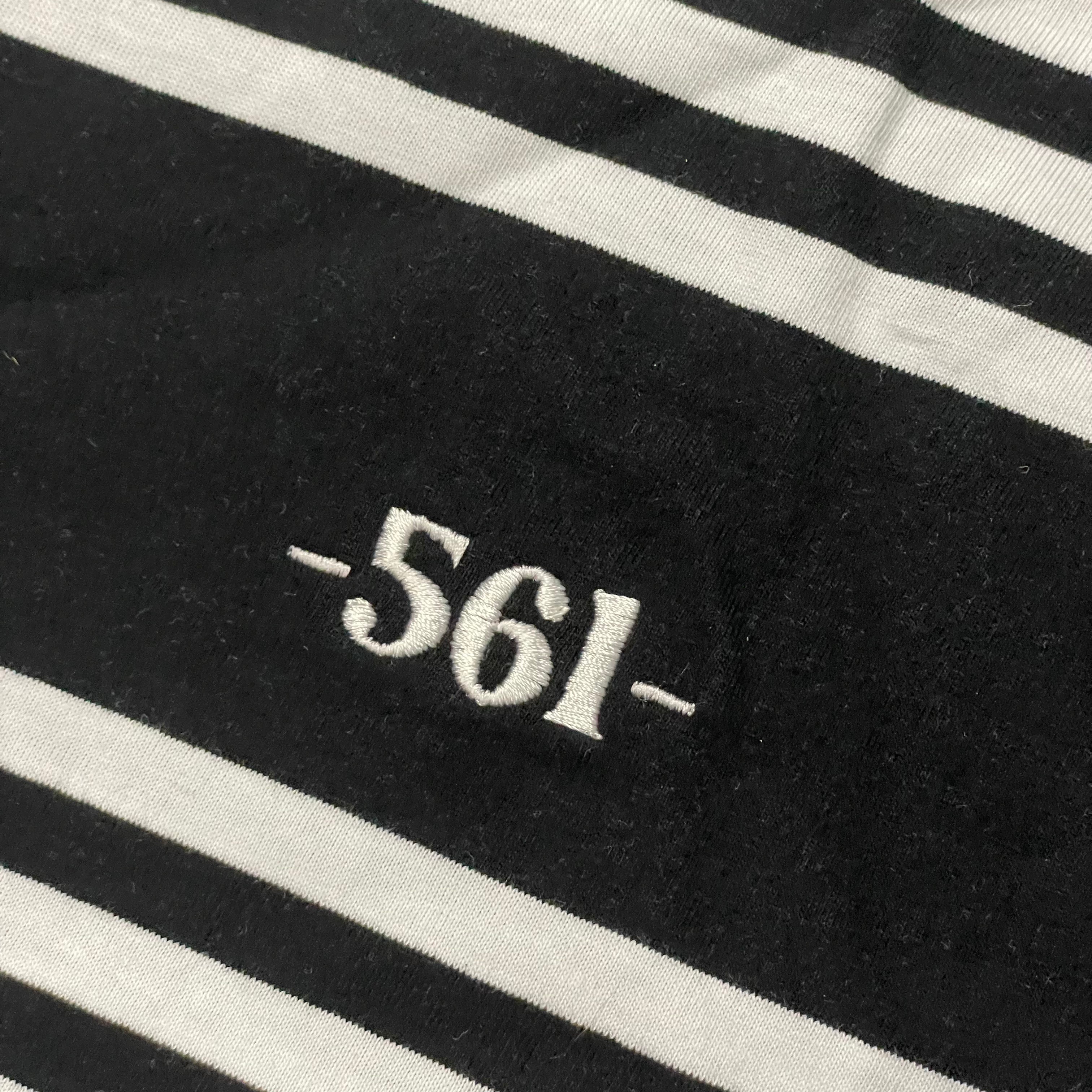 561 T-Shirt Striped Port Logo Black White Sale