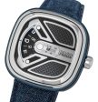 SEVENFRIDAY M-Series Urban Explorer Automatic Stainless Steel Blue Denim Strap Mens Watch M1B 01 Online