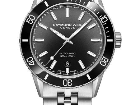 Raymond Weil Freelancer Diver Men s Stainless Steel Gradient Black Dial Bracelet 2775-ST1-20052 Hot on Sale