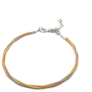 3 Tone Rope Bracelet - Grey, Orange & Yellow Online Sale