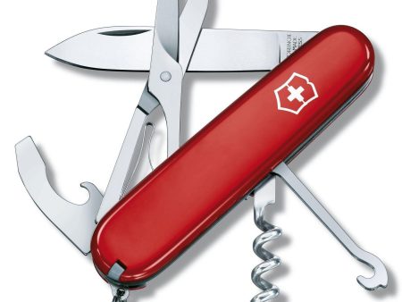 Victorinox Swiss Army Compact Red Medium Pocket Knife with 15 Functions 1.3405 Fashion