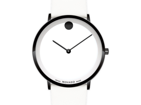 MOVADO - MODERN 47 - WHITE MUSEUM WITH FLAT DOT For Discount