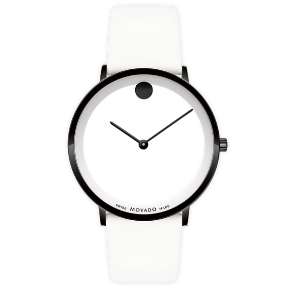 MOVADO - MODERN 47 - WHITE MUSEUM WITH FLAT DOT For Discount