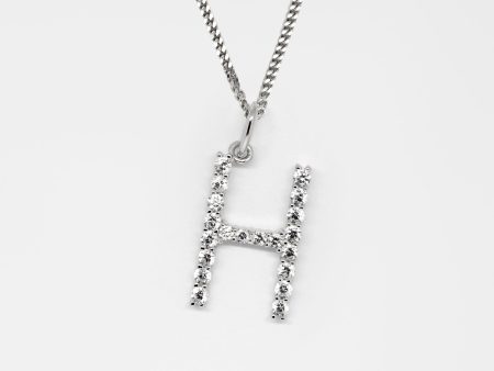 Silver 925 Initial Necklace - H Online Sale