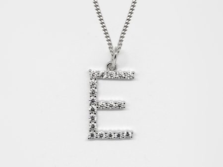 Silver 925 Initial Necklace - E For Cheap