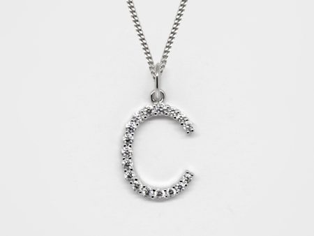 Silver 925 Initial Necklace - C Supply