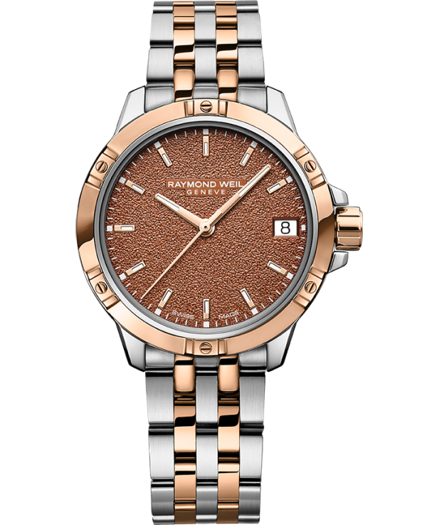 Raymond Weil Tango Men s Quartz Terracotta Frosted Dial Two-Tone Bracelet 5960-SP5-70061 Online