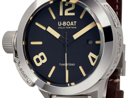 U-BOAT Classico Black Leather 45 mm 8094 Online Sale