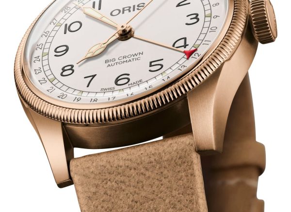 Limited Edition Oris Big Crown Automatic Bronze White Dial Beige Leather Strap Interchangeable Bronze Bracelet Pointer Date Mens Watch 754 7741 3161-Set Discount