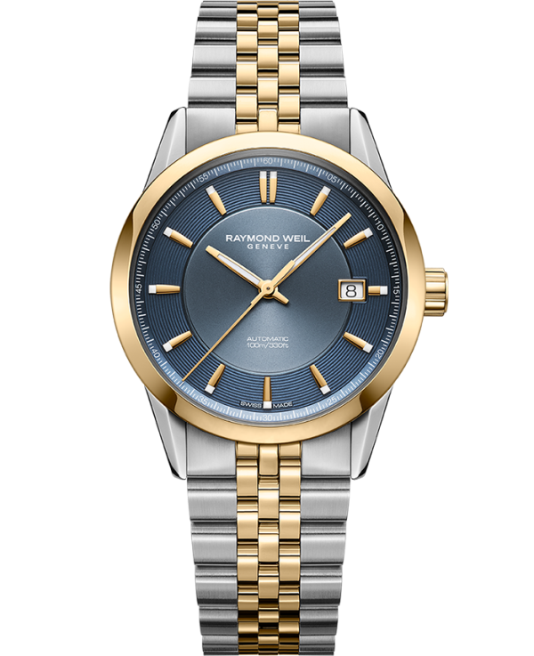 Raymond Weil Freelancer Men s Automatic Blue Dial Stainless Steel Two-tone Bracelet 2771-STP-50051 on Sale