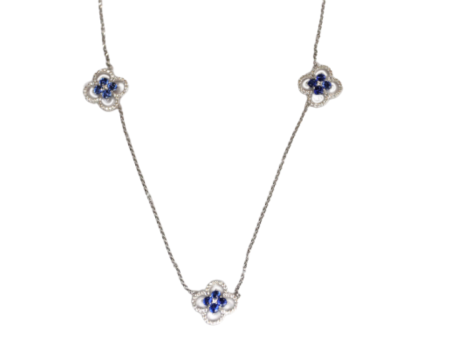 Fortuna Trilogy Necklace with Blue Crystals For Cheap