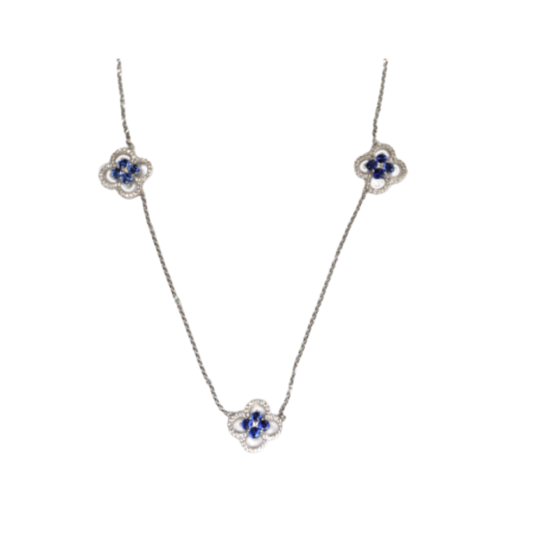 Fortuna Trilogy Necklace with Blue Crystals For Cheap