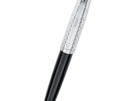 Versace Roller pen - stainless steel & black resin For Sale