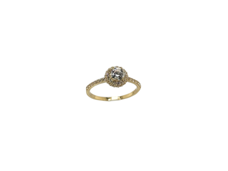 18kt Gold Ring with Zircons Ref :I15-I10SZR0162-FCZ Online