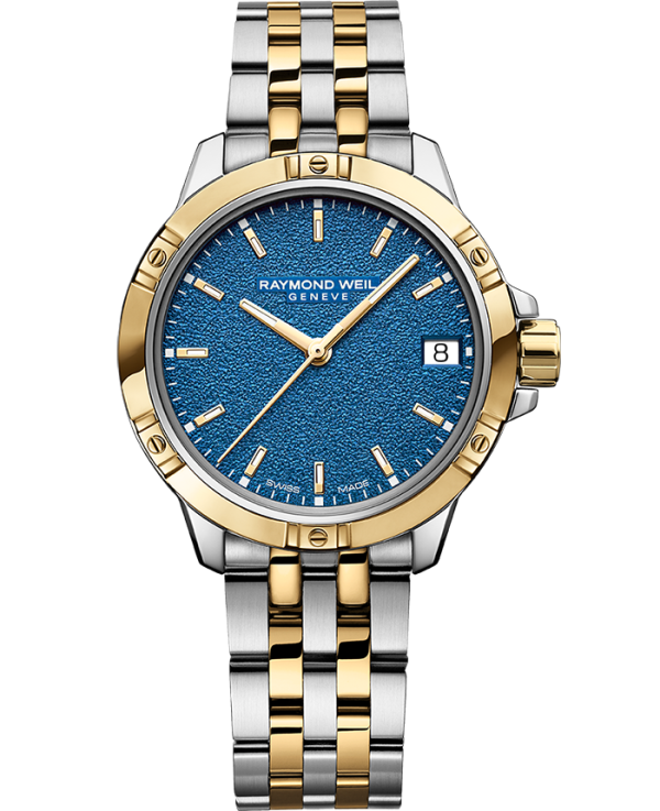 Raymond Weil Tango Men s Quartz Blue Frosted Dial Two-Tone Bracelet 5960-STP-50061 Fashion