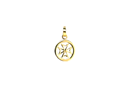 18Kt Maltese Cross in Circle pendant Ref :WX3P203969-YW-DC Online